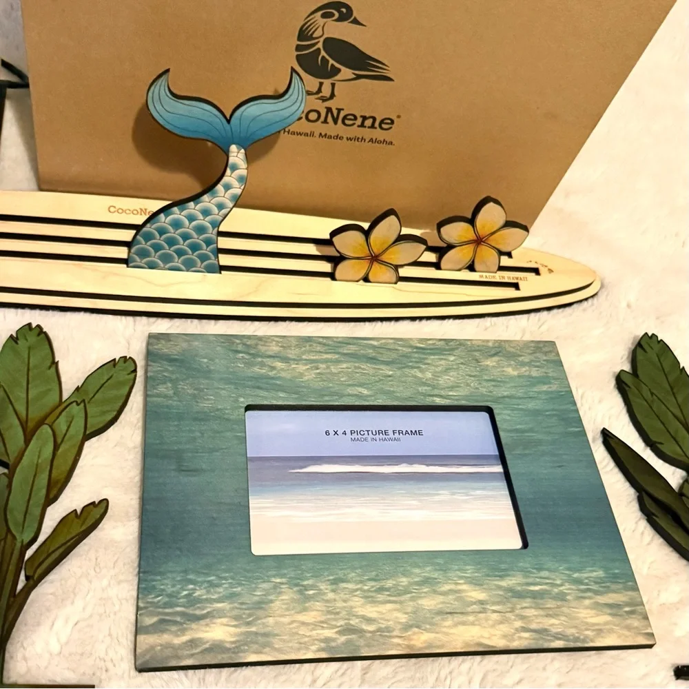 CocoNene Hawaii Maui Picture Frame and Longboard Letters 🌺 Aloha Bundle 🌈🌊 NIB - Picture 4 of 6